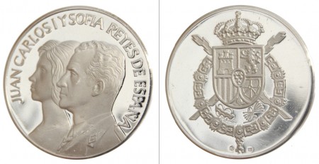 25 EUR Juan Carlos y Sofia  Reyes de España plata 999  24,3 gr